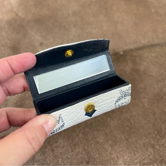 MCM White Embossed Leather Lipstick Holder Case - Picture 4 of 8